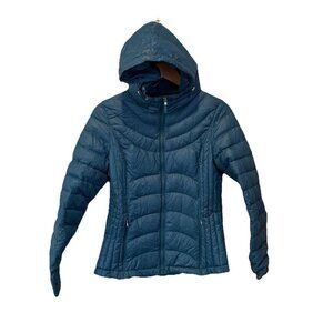 Andrew Marc Puffer Jacket Womens Small Packable Lightweight Premium Down Green